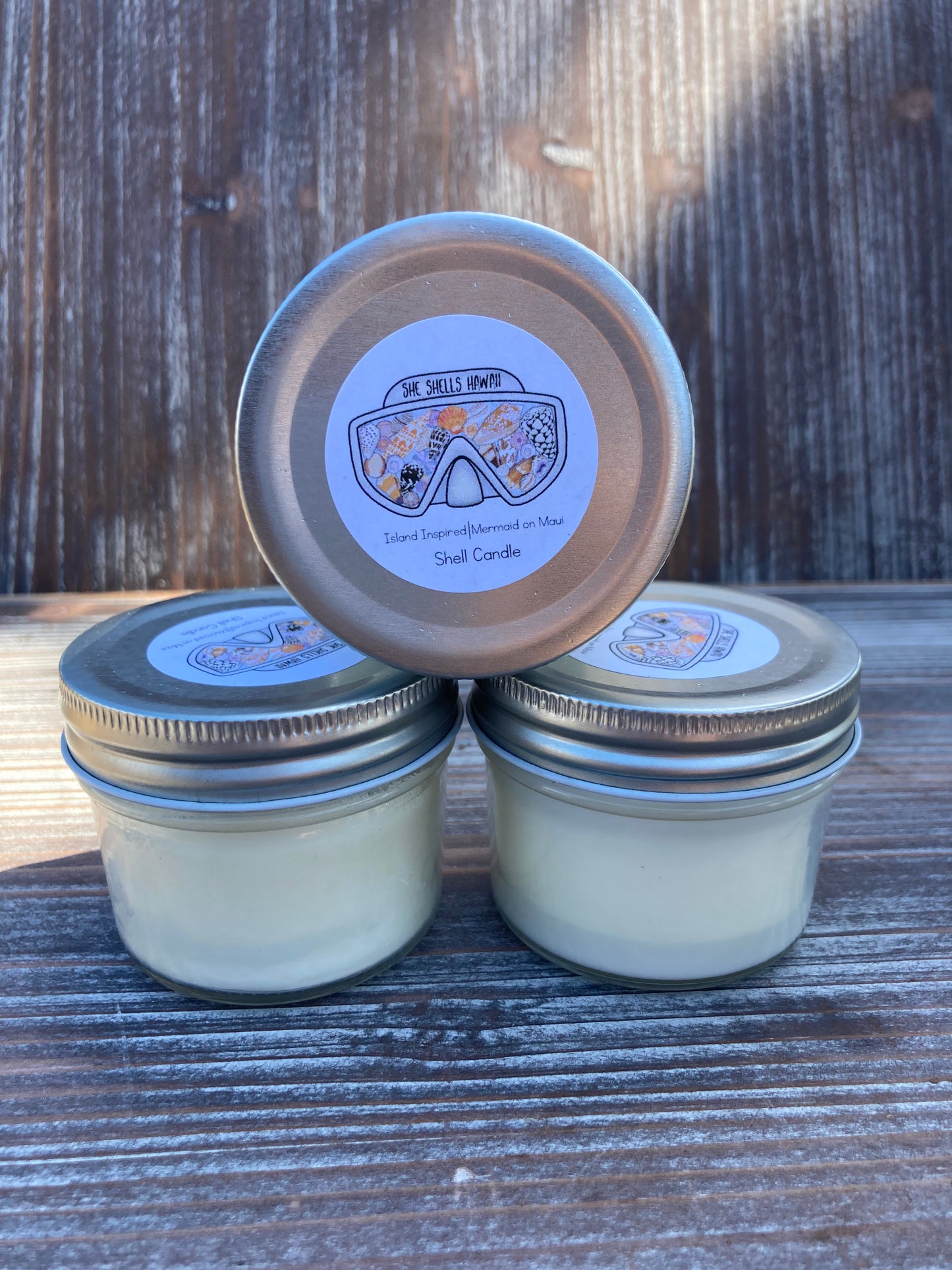 Shell Candle - 4oz Mini Mason Jar