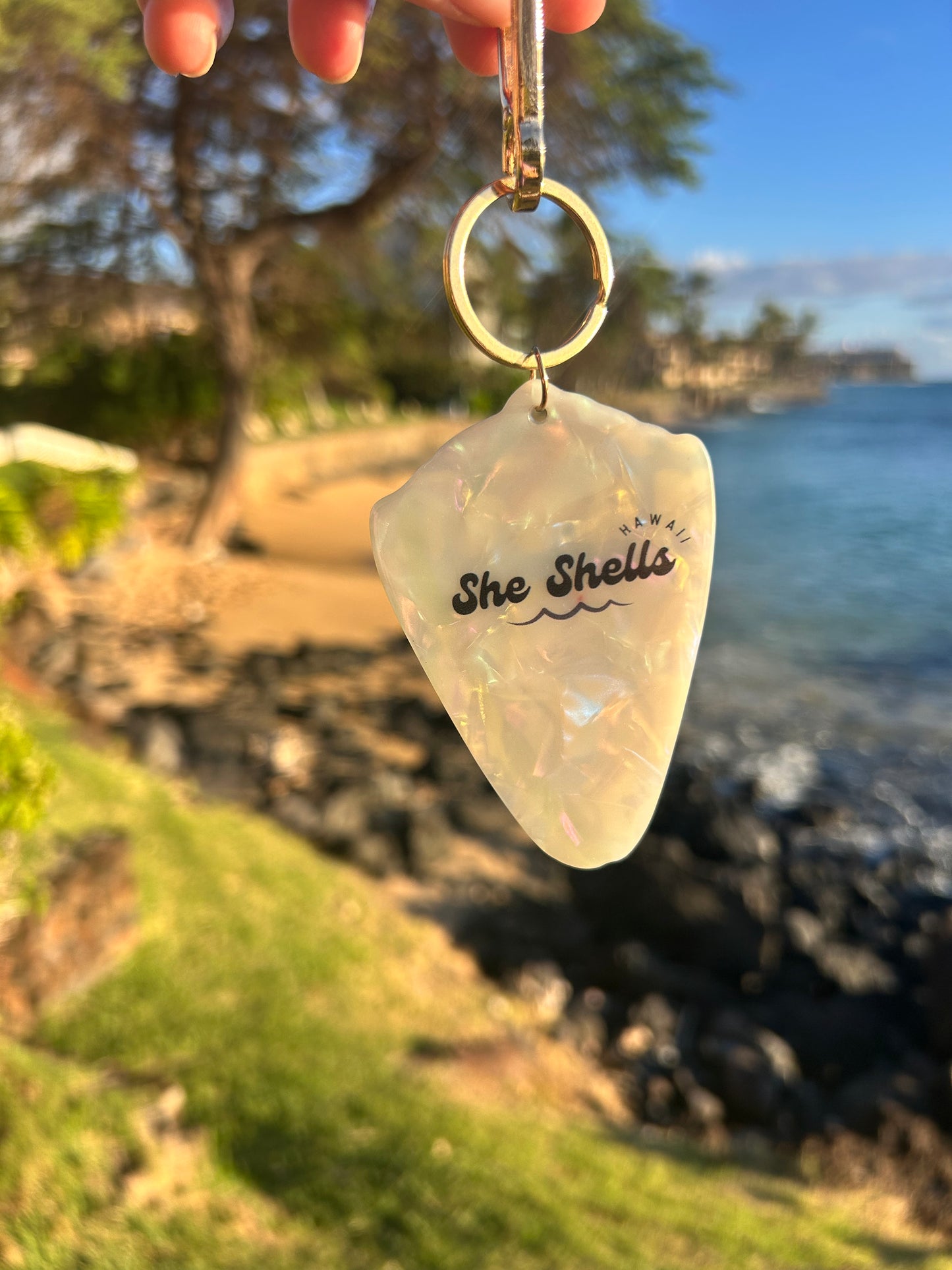 Hebrew Cone Shell Keychain