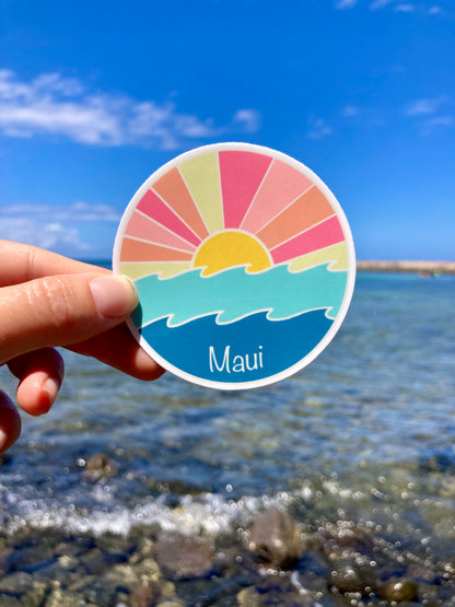 Wavey Sunset Sticker