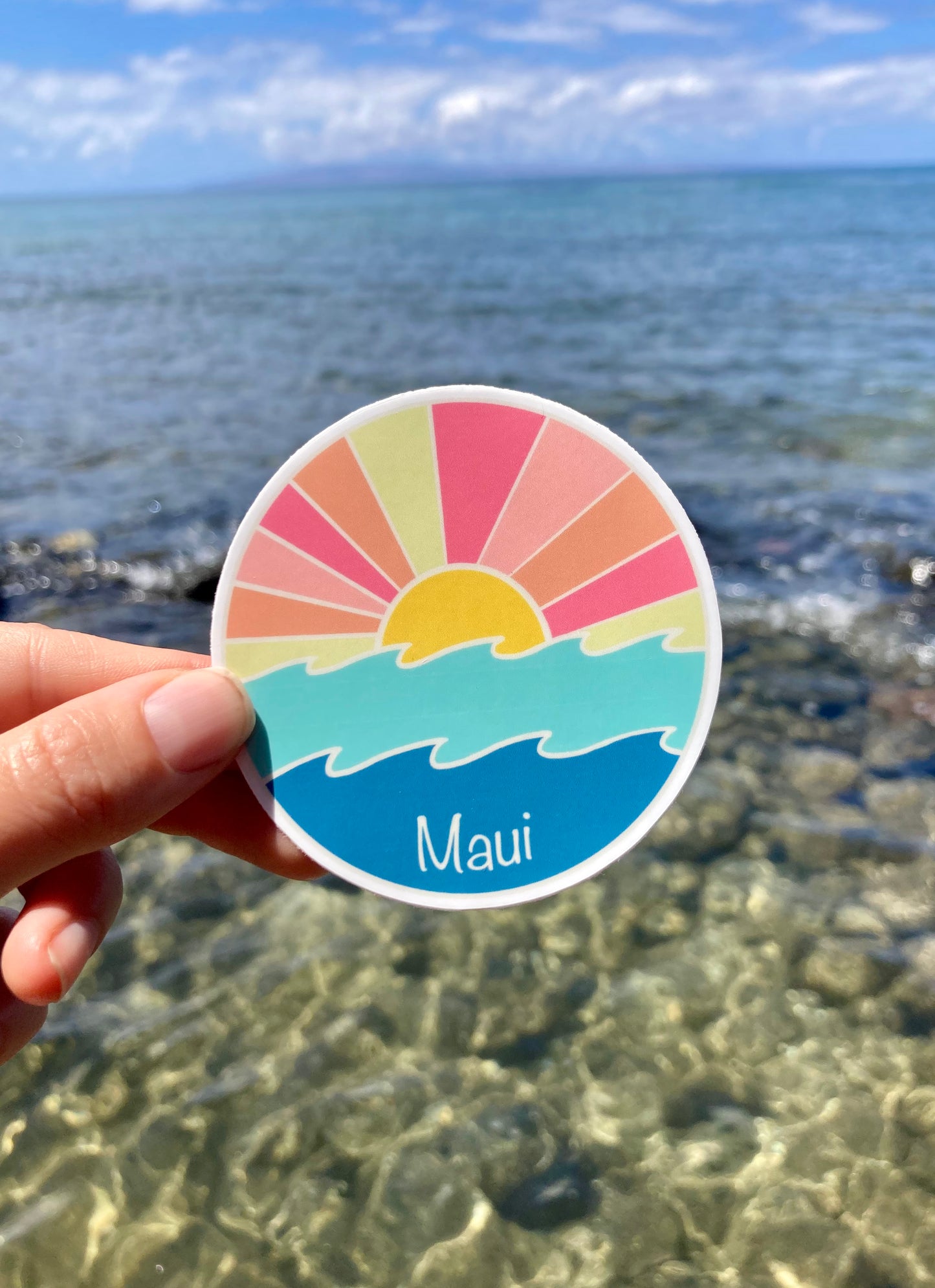 Wavey Sunset Sticker