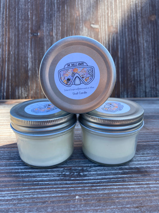 Shell Candle - 4oz Mini Mason Jar