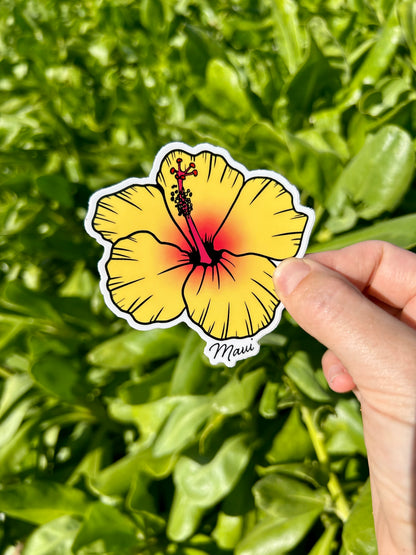 Yellow Hibiscus Sticker