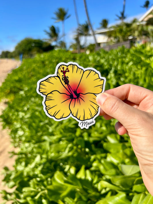 Yellow Hibiscus Sticker